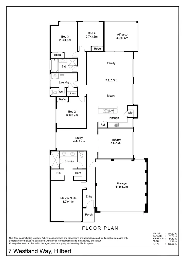 Floorplan of Homely house listing, 7 Westland Way, Hilbert WA 6112