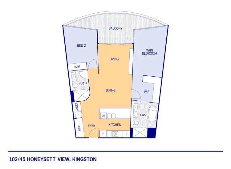 Floorplan of Homely apartment listing, 102/45 Honeysett View, Kingston ACT 2604