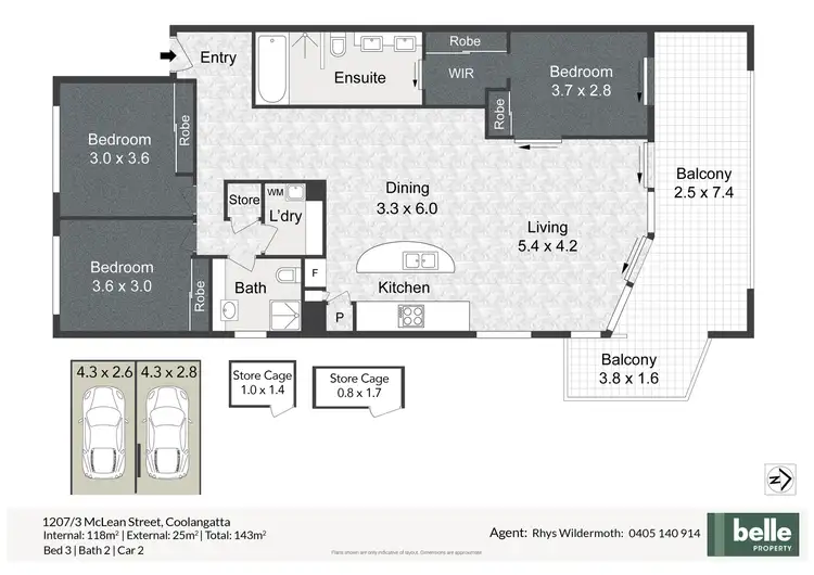 Floorplan of Homely apartment listing, 1207/3 McLean Street, Coolangatta QLD 4225