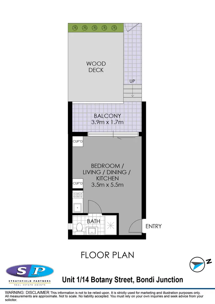 Floorplan of Homely studio listing, 1/14 Botany Street, Bondi Junction NSW 2022