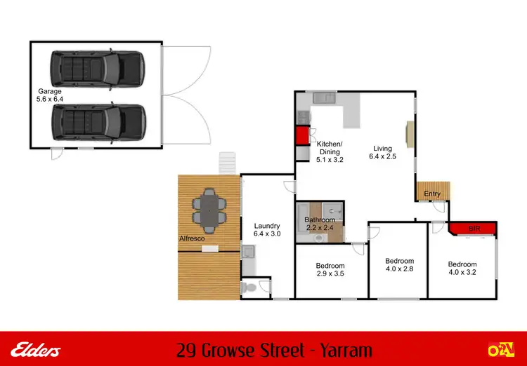 Floorplan of Homely house listing, 29 Growse Street, Yarram VIC 3971