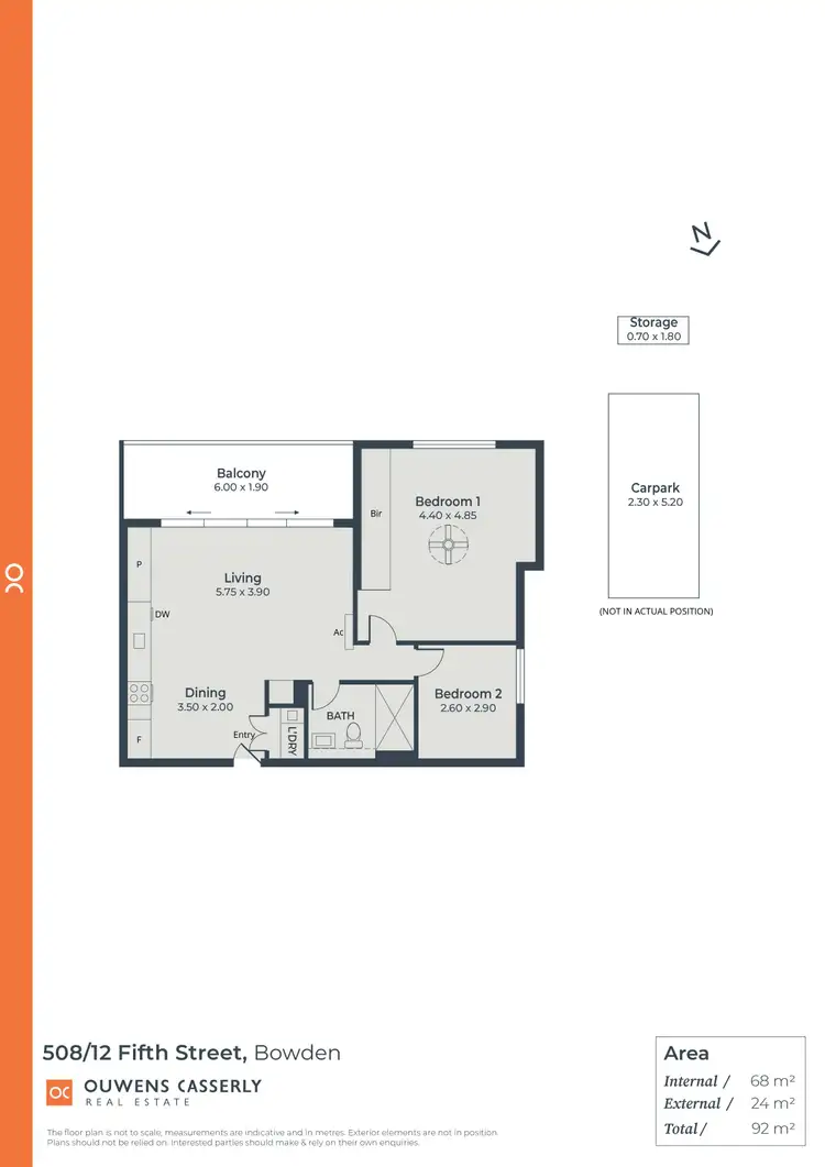Floorplan of Homely apartment listing, 508/12 Fifth Street, Bowden SA 5007
