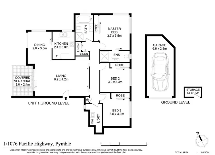 Floorplan of Homely apartment listing, 1/1076 Pacific Highway, Pymble NSW 2073
