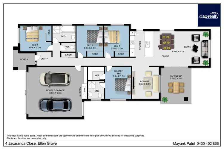 Floorplan of Homely house listing, 4 Jacaranda Close, Ellen Grove QLD 4078