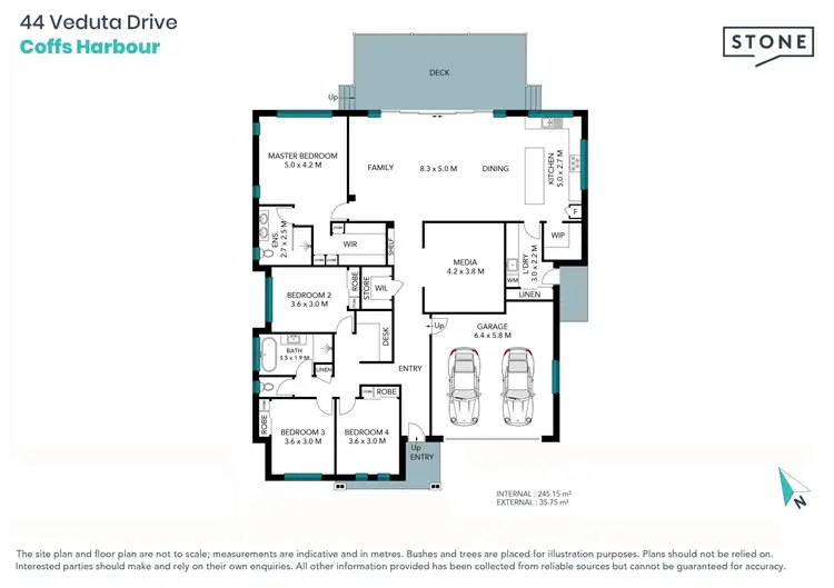 Floorplan of Homely house listing, 44 Veduta Drive, Coffs Harbour NSW 2450
