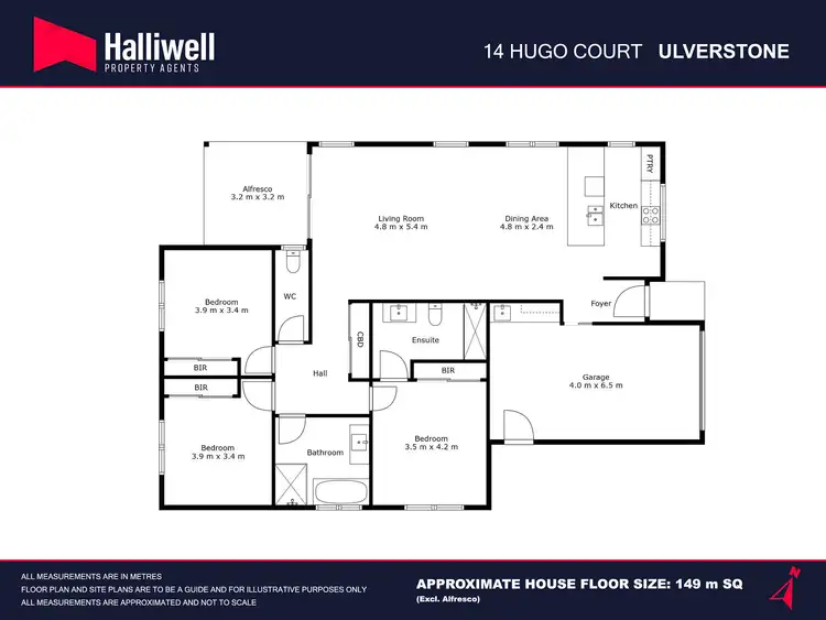 Floorplan of Homely house listing, 14 Hugo Court, Ulverstone TAS 7315