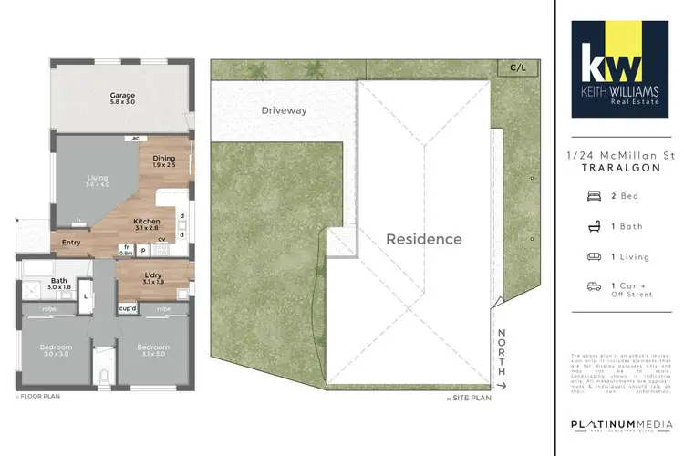 Floorplan of Homely unit listing, 1/24 McMillan Street, Traralgon VIC 3844