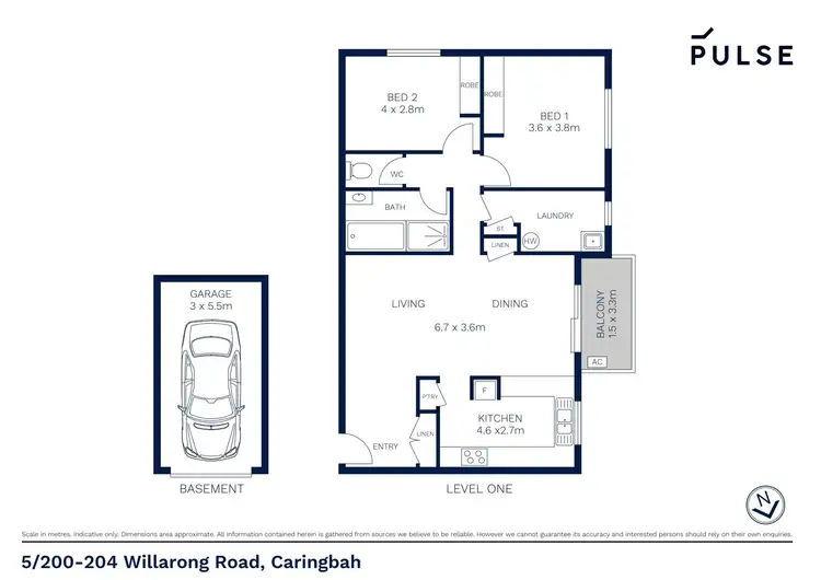 Floorplan of Homely apartment listing, 5/200-204 Willarong Road, Caringbah NSW 2229