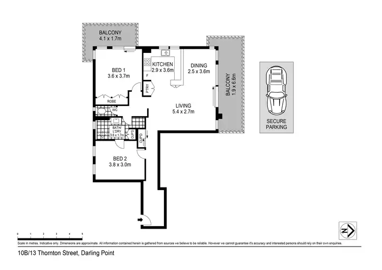 Floorplan of Homely apartment listing, 10B/13 Thornton Street, Darling Point NSW 2027