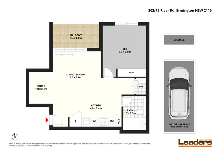 Floorplan of Homely apartment listing, 502/72 River Road, Ermington NSW 2115