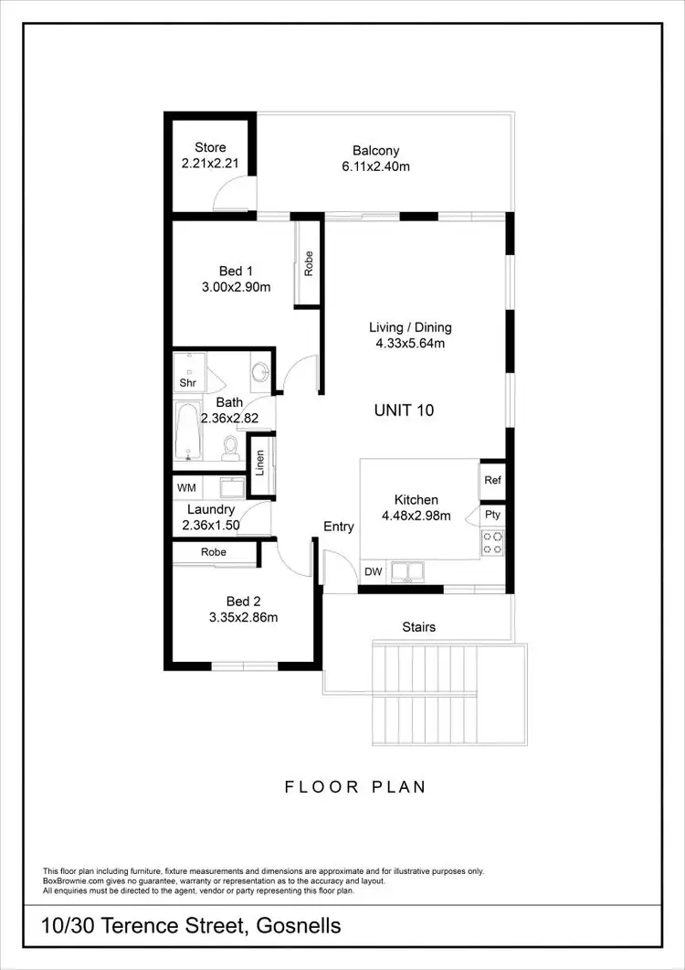 Floorplan of Homely apartment listing, 10/30 Terence Street, Gosnells WA 6110