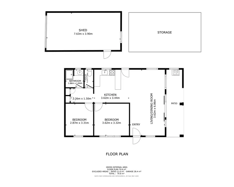Floorplan of Homely semi-detached listing, 2/38 Clifton Road, Clifton Beach QLD 4879