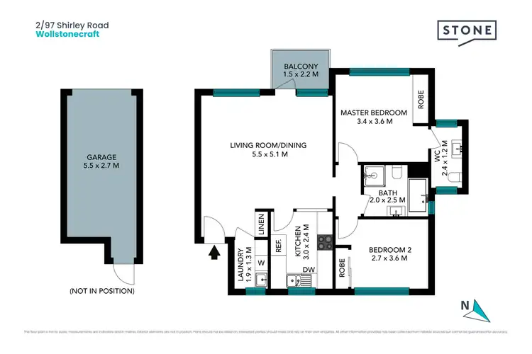 Floorplan of Homely unit listing, 2/97 Shirley Road, Wollstonecraft NSW 2065