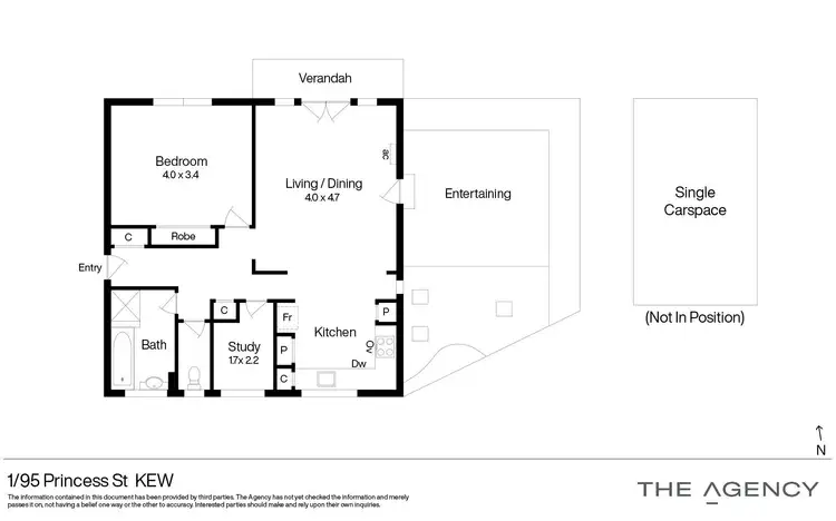Floorplan of Homely apartment listing, 1/95 Princess Street, Kew VIC 3101