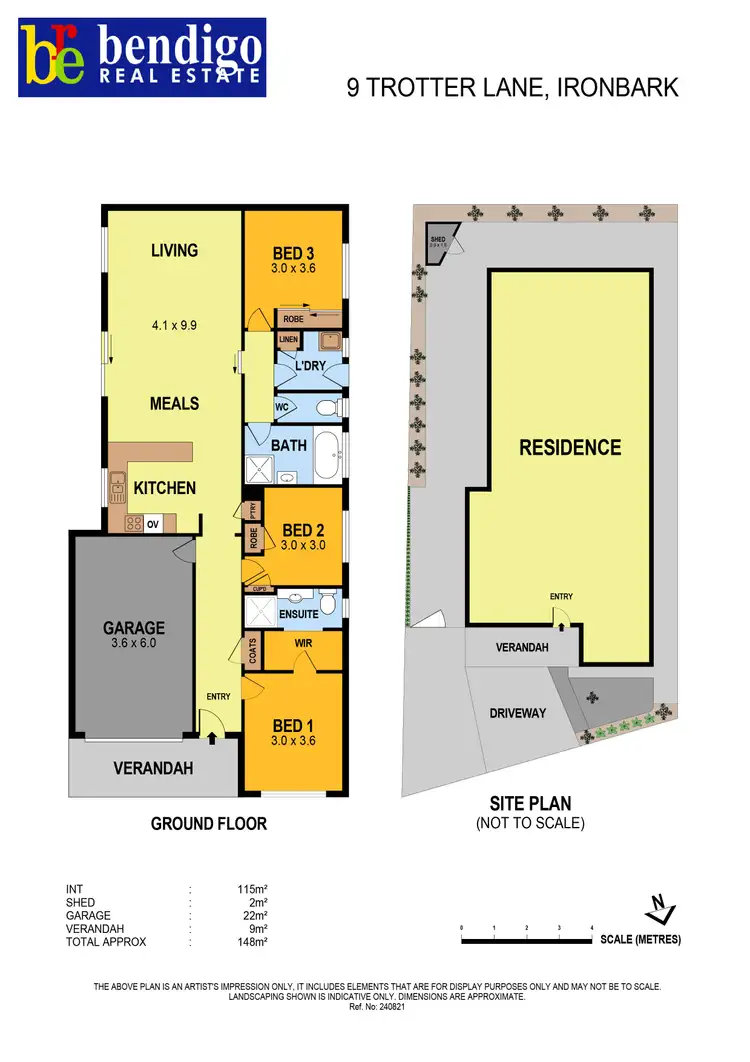 Floorplan of Homely townhouse listing, 9 Trotter Lane, Ironbark VIC 3550