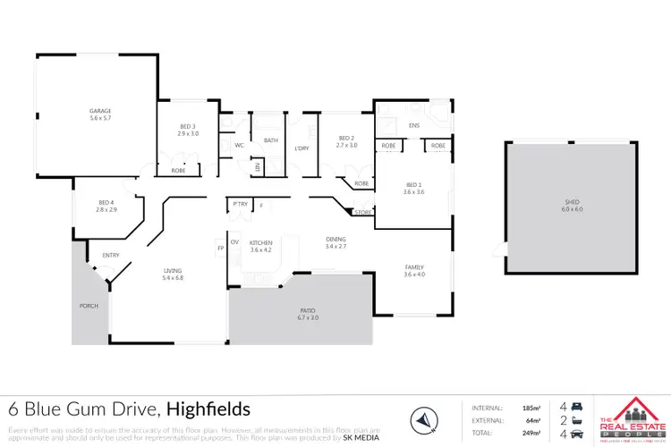 Floorplan of Homely house listing, 6 Blue Gum Drive, Highfields QLD 4352