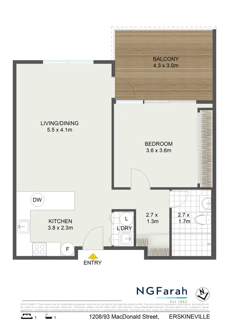 Floorplan of Homely apartment listing, 1208/93 MacDonald Street, Erskineville NSW 2043