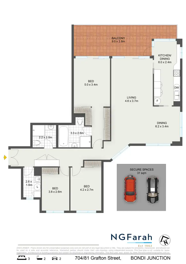 Floorplan of Homely apartment listing, 704/81 Grafton Street, Bondi Junction NSW 2022