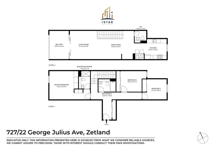 Floorplan of Homely apartment listing, 727/22 George Julius Avenue, Zetland NSW 2017