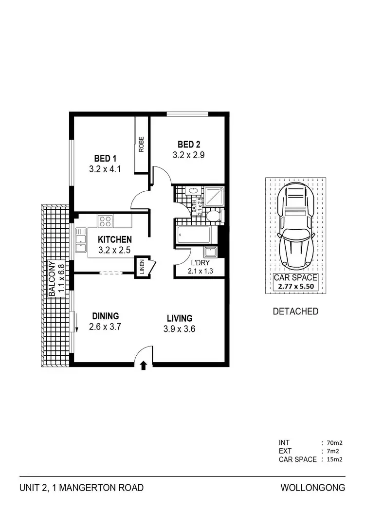 Floorplan of Homely unit listing, 2/1 Mangerton Road, Wollongong NSW 2500