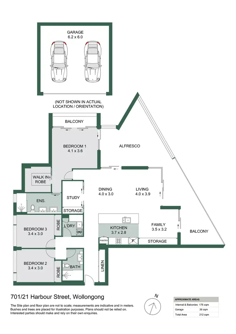 Floorplan of Homely apartment listing, 701/21 Harbour Street, Wollongong NSW 2500