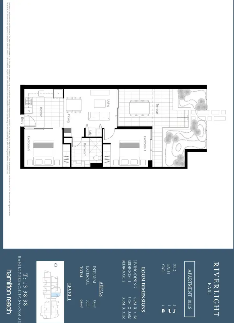 Floorplan of Homely apartment listing, Level 1/10116/320 MacArthur Avenue, Hamilton QLD 4007