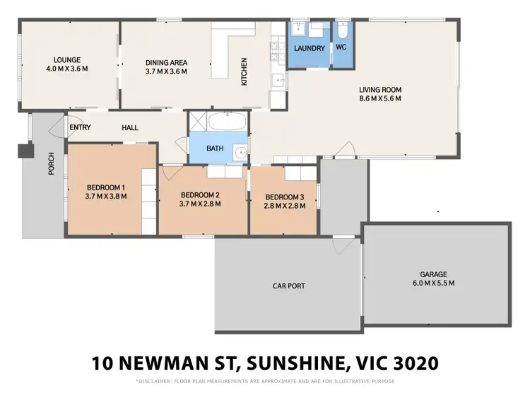 Floorplan of Homely house listing, 10 Newman Street, Sunshine VIC 3020