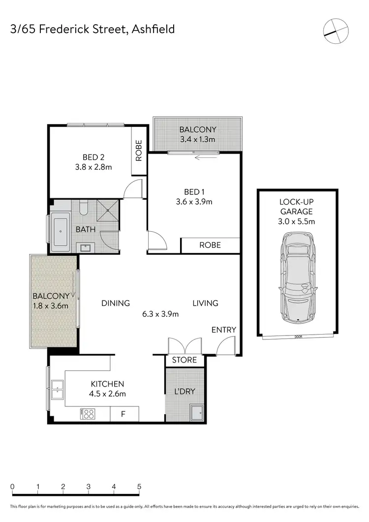Floorplan of Homely apartment listing, 3/65 Frederick Street, Ashfield NSW 2131