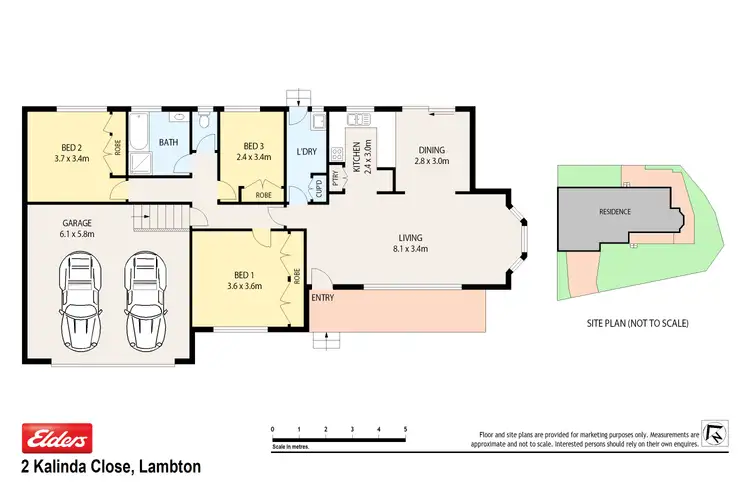 Floorplan of Homely semi-detached listing, 2 Kalinda Close, Lambton NSW 2299