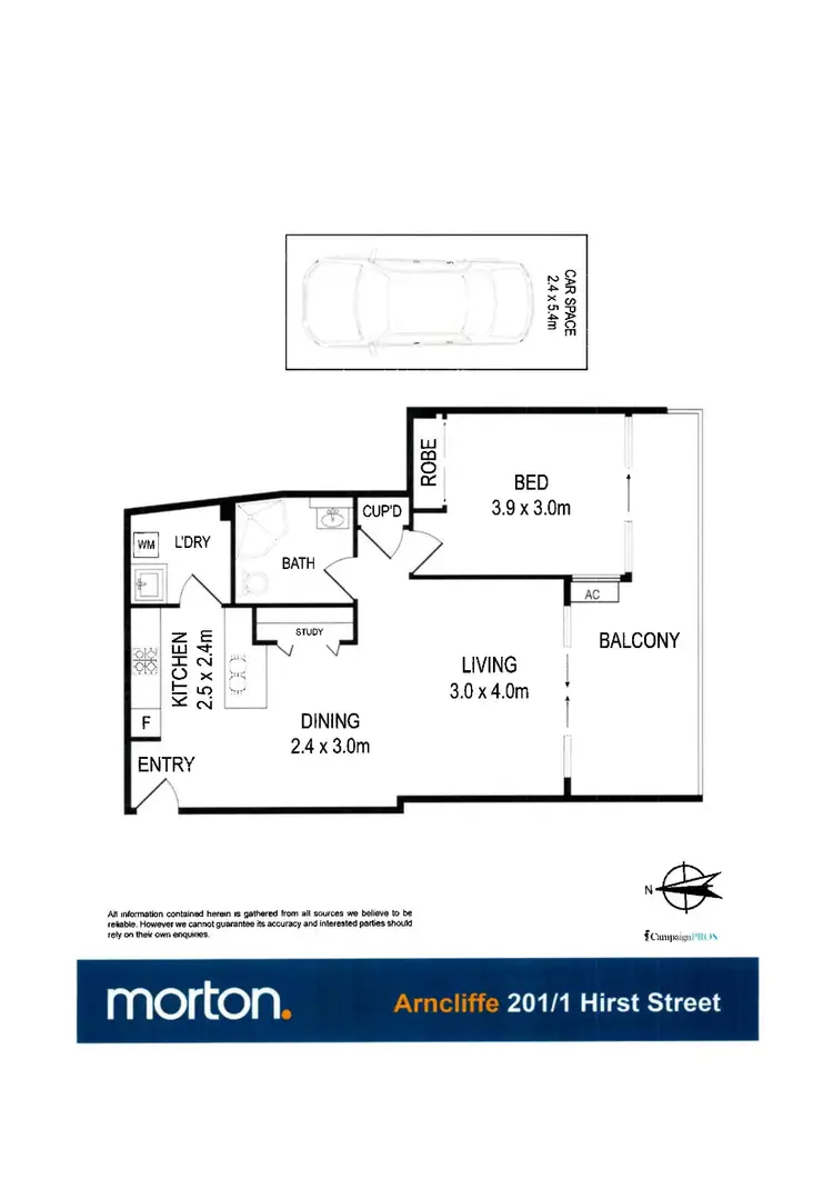 Floorplan of Homely apartment listing, 201/1 Hirst Street, Arncliffe NSW 2205