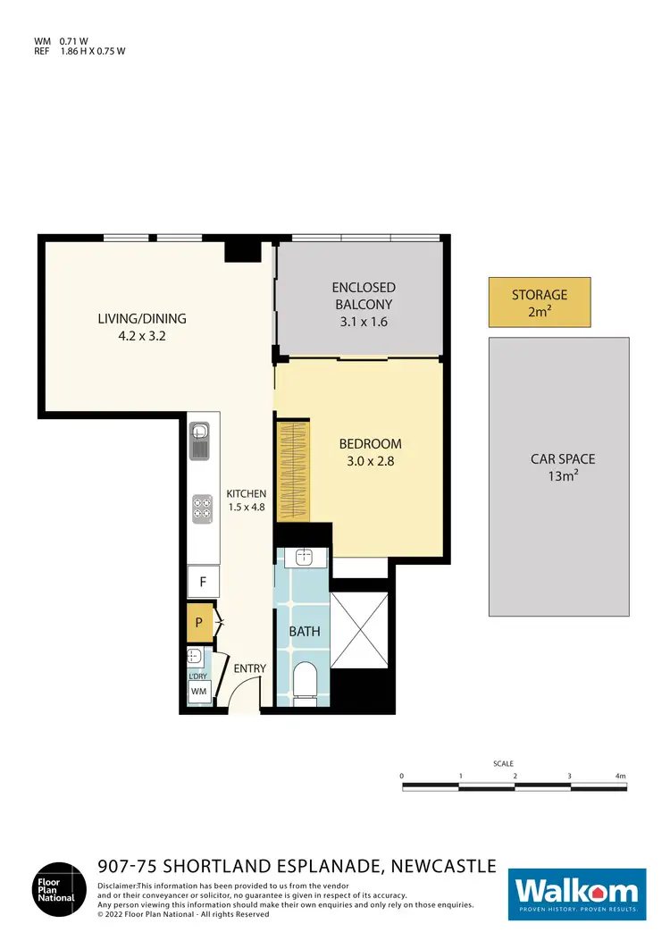 Floorplan of Homely apartment listing, 907/75 Shortland Esplanade, Newcastle NSW 2300