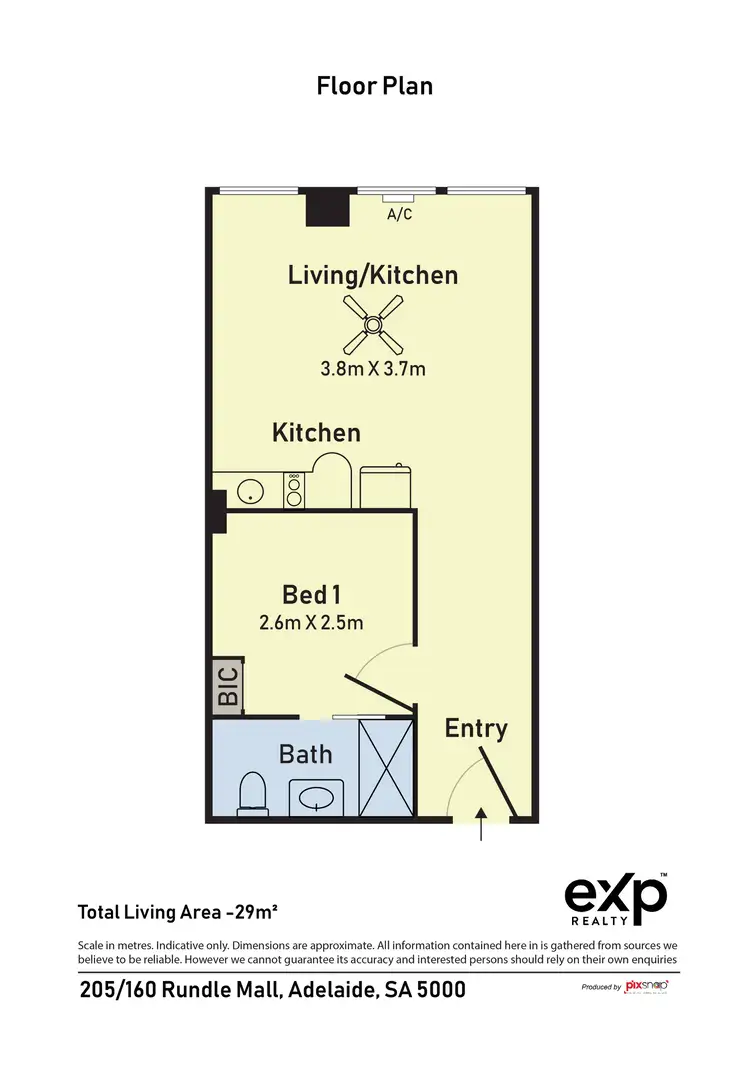 Floorplan of Homely unit listing, 205/160 Rundle Mall, Adelaide SA 5000