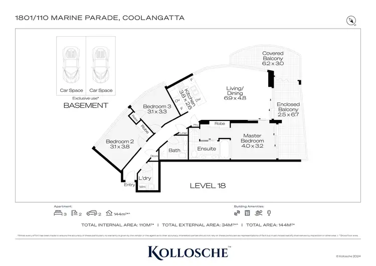 Floorplan of Homely apartment listing, 1801/110 Marine Parade, Coolangatta QLD 4225