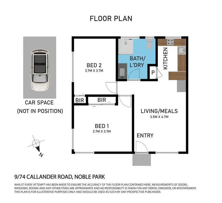 Floorplan of Homely unit listing, 9/74 Callander Road, Noble Park VIC 3174