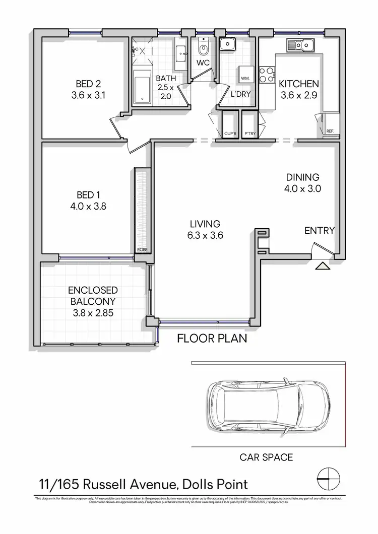 Floorplan of Homely apartment listing, 11/165 Russell Avenue, Dolls Point NSW 2219