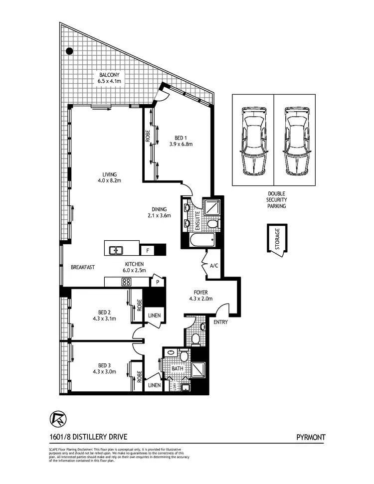 Floorplan of Homely apartment listing, 1601/8 Distillery Drive, Pyrmont NSW 2009