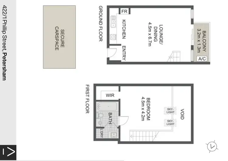 Floorplan of Homely apartment listing, 422/1 Phillip Street, Petersham NSW 2049