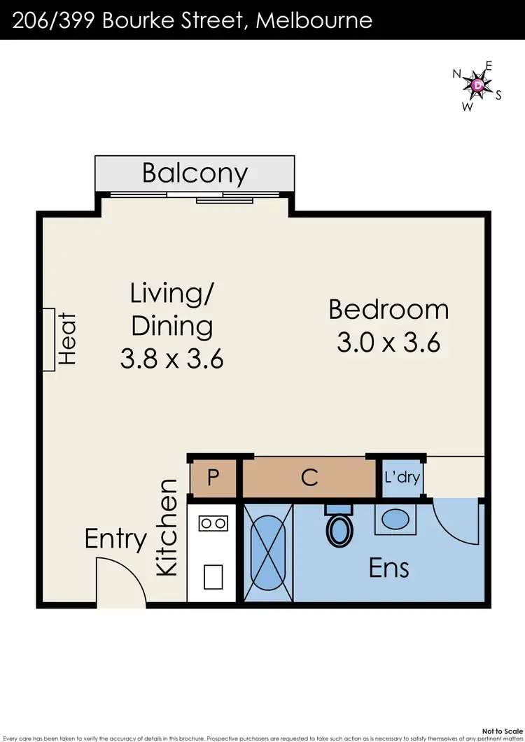 Floorplan of Homely apartment listing, 206/399 Bourke Street, Melbourne VIC 3000