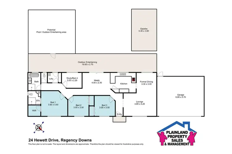 Floorplan of Homely house listing, 24 Hewett Drive, Regency Downs QLD 4341