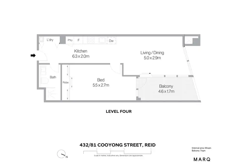 Floorplan of Homely apartment listing, 432/81 Cooyong Street, Reid ACT 2612