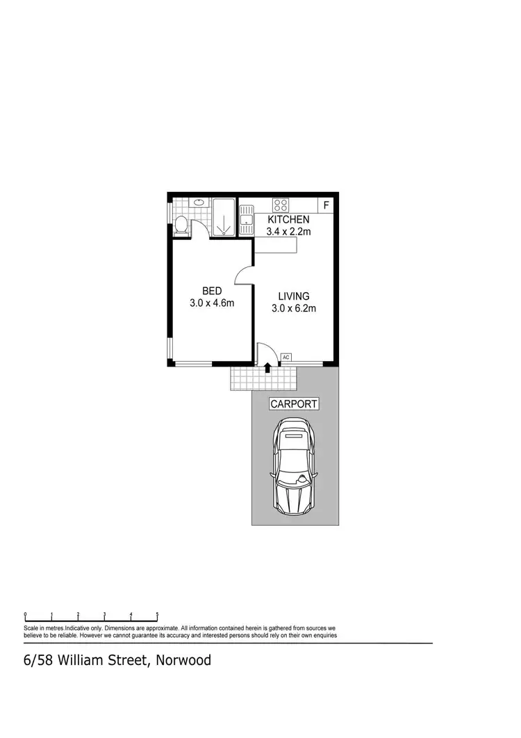 Floorplan of Homely unit listing, 1B/58 William Street, Norwood SA 5067