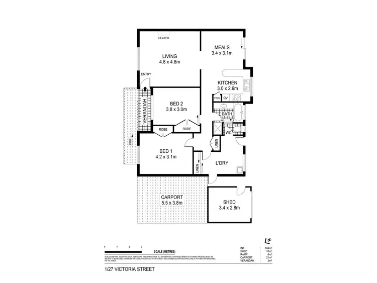 Floorplan of Homely unit listing, 1/27 Victoria Street, Maryborough VIC 3465