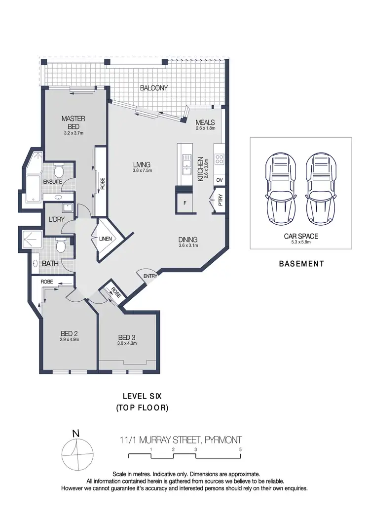 Floorplan of Homely apartment listing, 11/1 Murray Street, Pyrmont NSW 2009