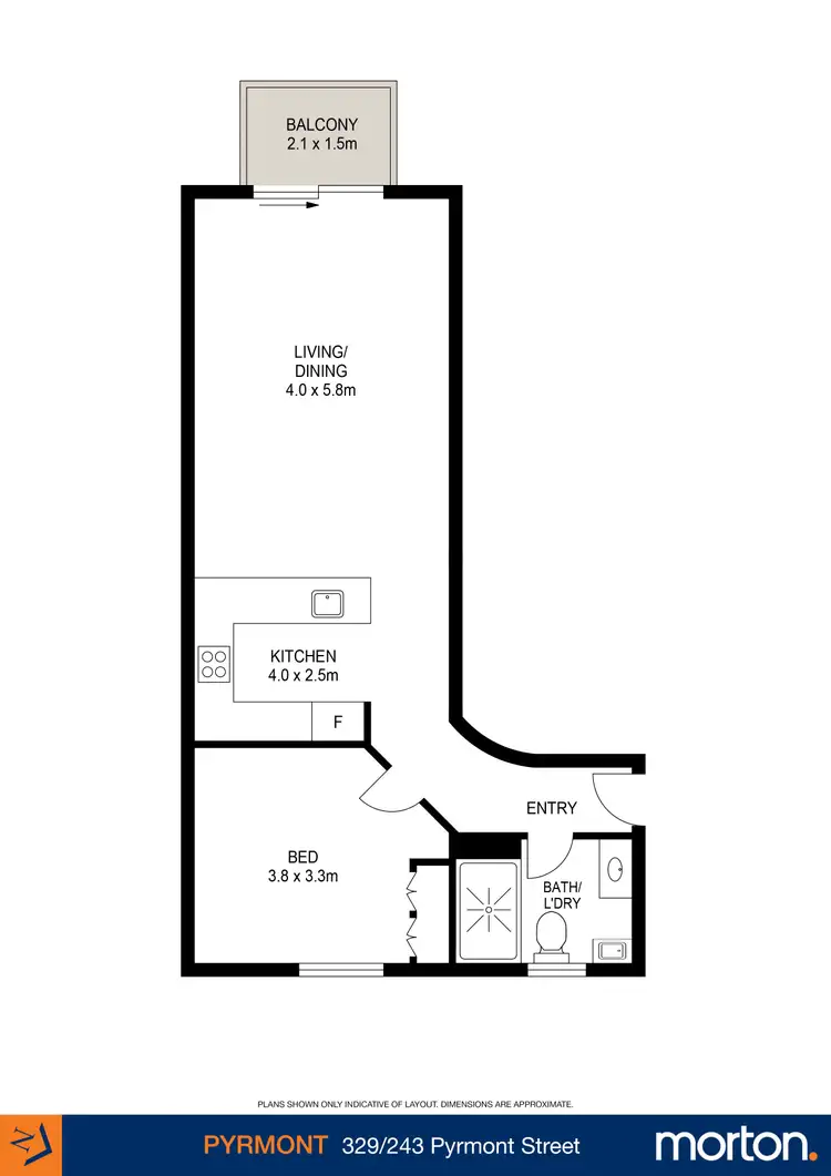 Floorplan of Homely apartment listing, 329/243 Pyrmont Street, Pyrmont NSW 2009