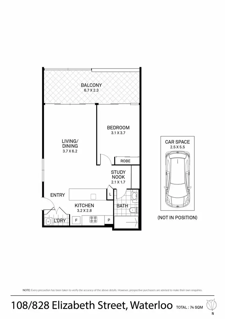 Floorplan of Homely apartment listing, 108/828 Elizabeth Street, Waterloo NSW 2017