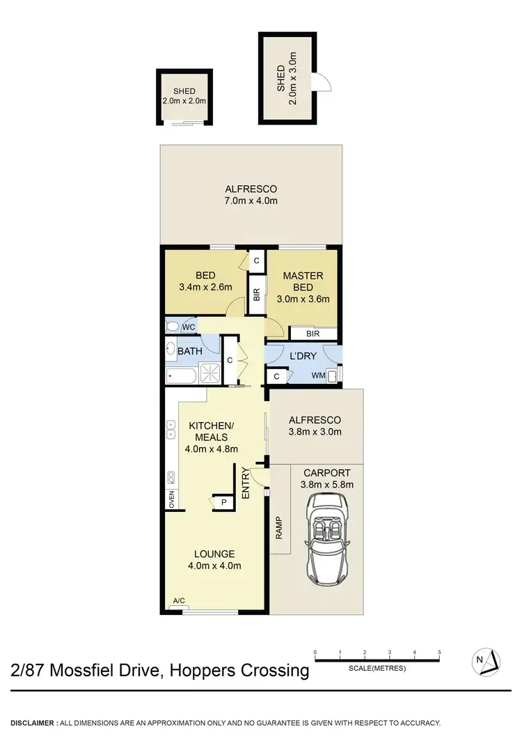 Floorplan of Homely unit listing, 2/87 Mossfiel Drive, Hoppers Crossing VIC 3029