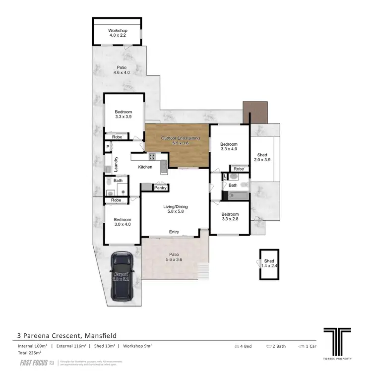 Floorplan of Homely house listing, 3 Pareena Crescent, Mansfield QLD 4122