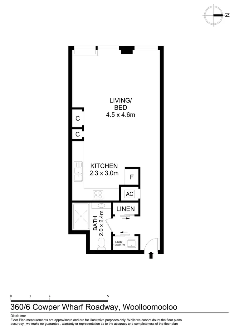 Floorplan of Homely studio listing, 360/6c Cowper Wharf Roadway, Woolloomooloo NSW 2011
