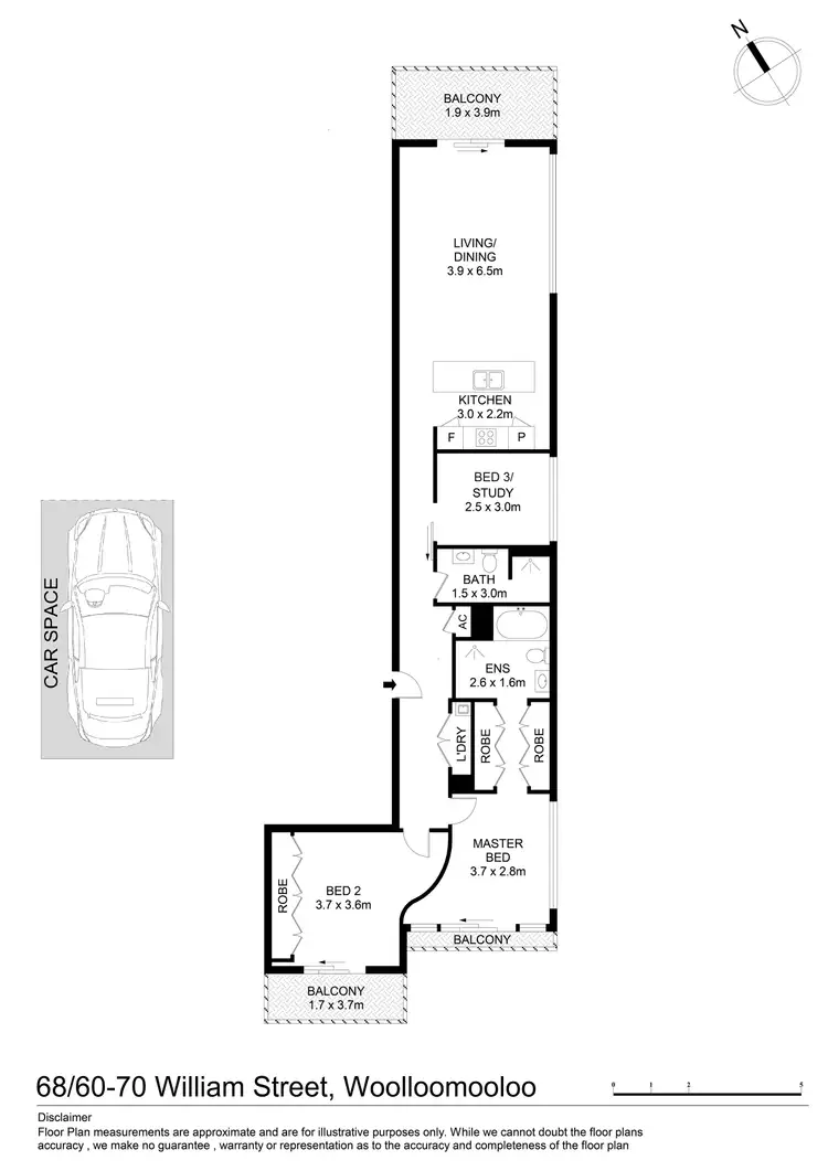 Floorplan of Homely apartment listing, 68/60-70 William Street, Woolloomooloo NSW 2011