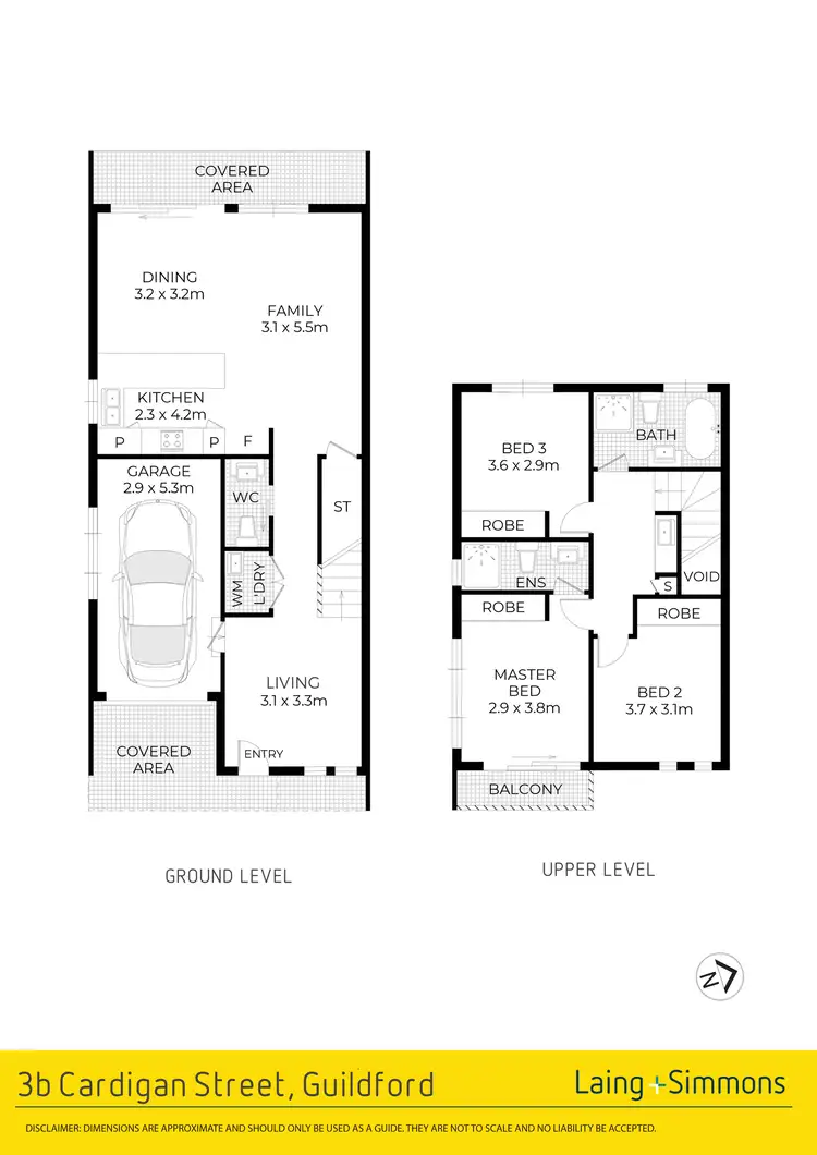 Floorplan of Homely semi-detached listing, 3b Cardigan Street, Guildford NSW 2161